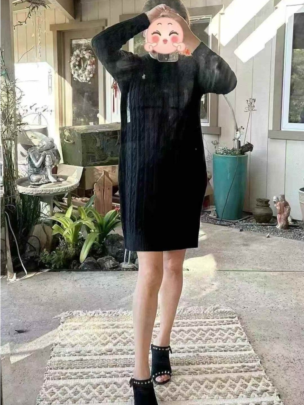 Polo by Ralph Lauren Black sweater Long-Sleeve Knit Shift Dress - Picture 4 of 4
